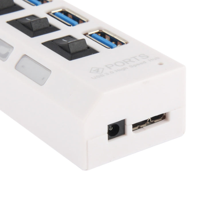 4 Ports USB 3.0 HUB, Super Speed 5Gbps, Plug and Play, Support 1TB (White) - USB 3.0 HUB by buy2fix | Online Shopping UK | buy2fix