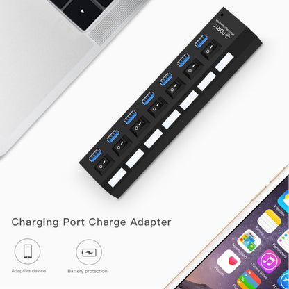 7 Ports USB 3.0 HUB, Super Speed 5Gbps, Plug and Play, Support 1TB(Black) - USB 3.0 HUB by buy2fix | Online Shopping UK | buy2fix