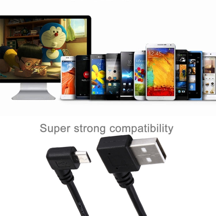 20cm USB 2.0 Male Angle Left to Left Turn Micro USB Male Angle Data Charging Cable - Micro USB Cable by buy2fix | Online Shopping UK | buy2fix