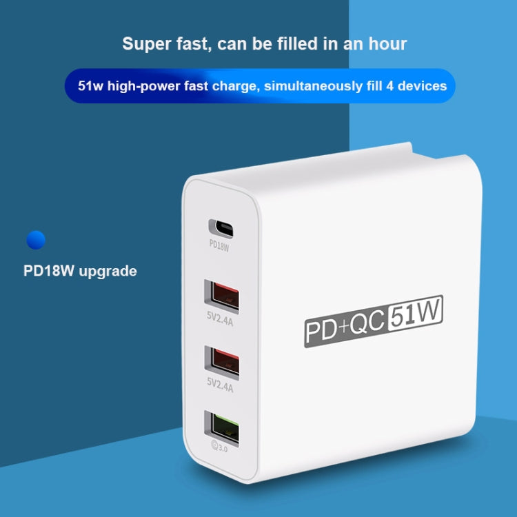 WLX-A6 4 Ports Quick Charging USB Travel Charger Power Adapter, UK Plug - Apple Accessories by buy2fix | Online Shopping UK | buy2fix