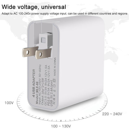 WLX-A6 4 Ports Quick Charging USB Travel Charger Power Adapter, AU Plug - Apple Accessories by buy2fix | Online Shopping UK | buy2fix