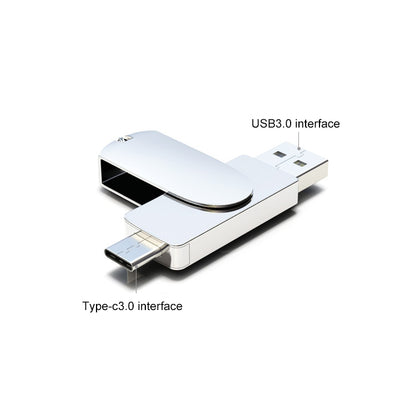 Kinzdi 128GB USB 3.0 + Type-C 3.0 Interface Metal Twister Flash Disk V11 (Silver) - USB Flash Drives by Kinzdi | Online Shopping UK | buy2fix
