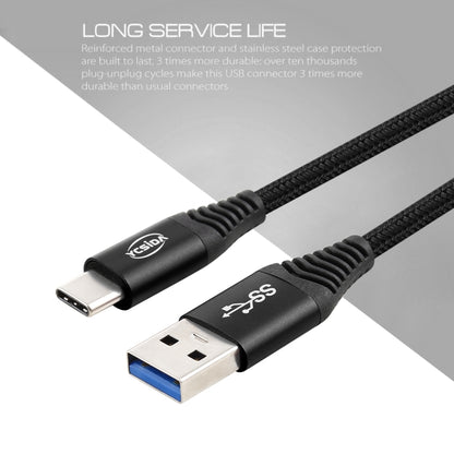 1.2m Nylon Braided Cord USB to Type-C Data Sync Charge Cable with 110 Copper Wires, Support Fast Charging(Black) - USB-C & Type-C Cable by buy2fix | Online Shopping UK | buy2fix