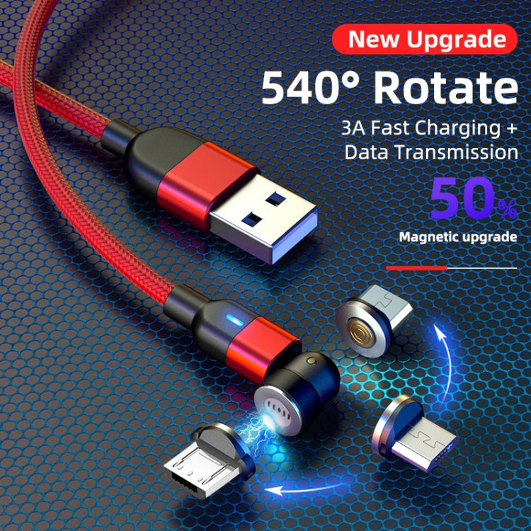 1m 3A Output USB to Micro USB 540 Degree Rotating Magnetic Data Sync Charging Cable (Red) - Mobile Accessories by buy2fix | Online Shopping UK | buy2fix