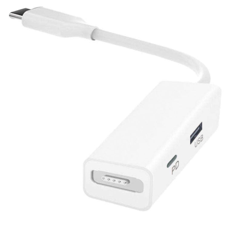 3 in 1 MagSafe 1 / 2 + PD Port + USB to USB-C / Type-C Converter Adapter (White) - Cable & Adapter by buy2fix | Online Shopping UK | buy2fix