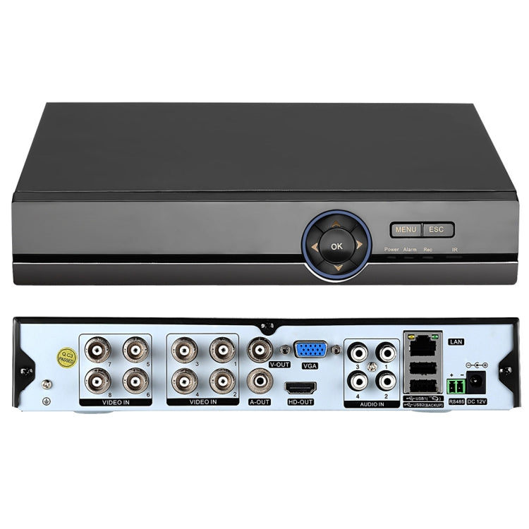 A81U-ZS 5 in 1 8 Channel Dual Stream H.264 1080N AHD DVR, Support AHD / TVI / CVI / CVBS / IP Signal(Black) - Security by buy2fix | Online Shopping UK | buy2fix