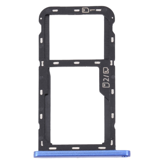 For ZTE Blade A52 SIM Card Tray + SIM Card Tray / Micro SD Card Tray (Blue) - For ZTE by buy2fix | Online Shopping UK | buy2fix