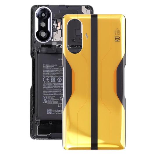 Glass Battery Back Cover for Xiaomi Redmi K40 Gaming(Yellow) - Back Cover by buy2fix | Online Shopping UK | buy2fix