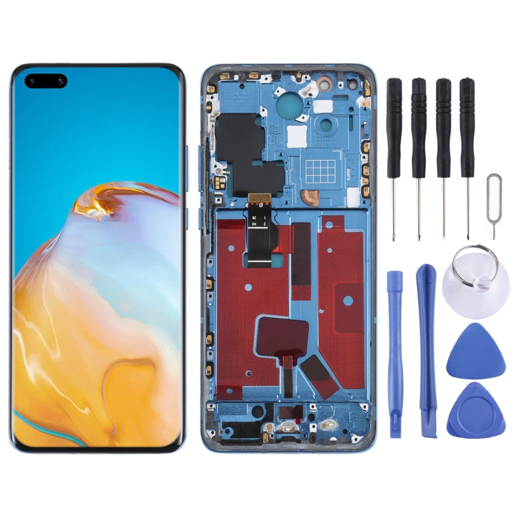 Original LCD Screen For Huawei P40 Pro Digitizer Full Assembly with Frame (Blue) - Repair & Spare Parts by buy2fix | Online Shopping UK | buy2fix