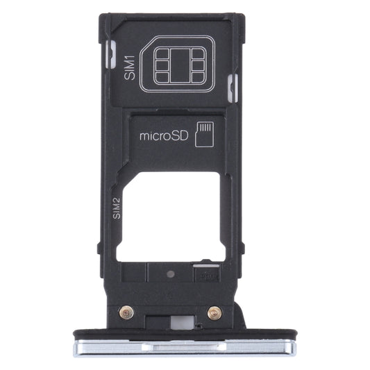 For Sony Xperia XZ2 Premium Original SIM Card Tray + SIM / Micro SD Card Tray (Silver) - Repair & Spare Parts by buy2fix | Online Shopping UK | buy2fix