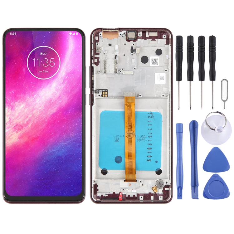 Original LCD Screen For Motorola Moto One Hyper Digitizer Full Assembly With Frame (Purplish Red) - Repair & Spare Parts by buy2fix | Online Shopping UK | buy2fix