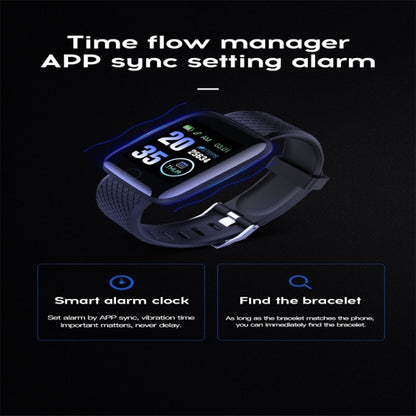 116plus 1.3 inch Color Screen Smart Bracelet IP67 Waterproof, Support Call Reminder/ Heart Rate Monitoring /Blood Pressure Monitoring/ Sleep Monitoring/Excessive Sitting Reminder/Blood Oxygen Monitoring(Blue) - Smart Wear by buy2fix | Online Shopping UK | buy2fix