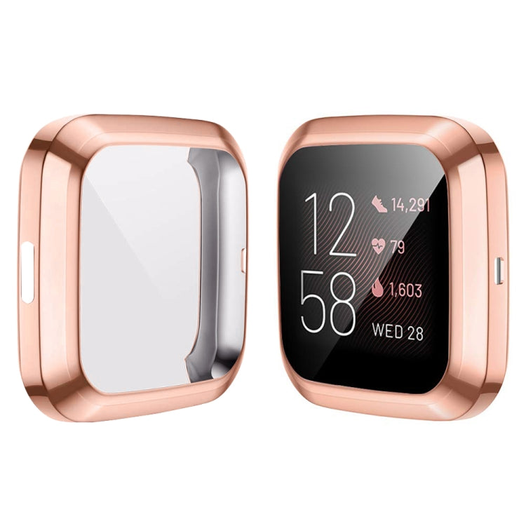 For Fitbit versa 2 Plating TPU All-inclusive Protective Shell(Rose gold) - Smart Wear by buy2fix | Online Shopping UK | buy2fix