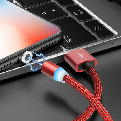 USB to USB-C / Type-C Magnetic Metal Connector Nylon Two-color Braided Magnetic Data Cable, Cable Length: 1m(Red) - Mobile Accessories by buy2fix | Online Shopping UK | buy2fix