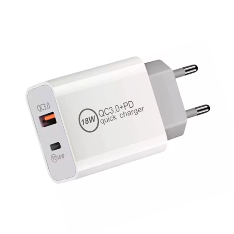 SDC-18W 18W PD + QC 3.0 USB Dual Fast Charging Universal Travel Charger, EU Plug - Mobile Accessories by buy2fix | Online Shopping UK | buy2fix