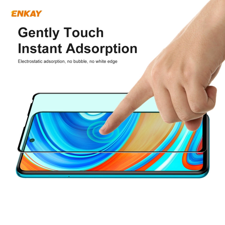 For Xiaomi Redmi Note 9S/Note 9 Pro 2 PCS ENKAY Hat-Prince 0.26mm 9H 6D Curved Full Screen Eye Protection Green Film Tempered Glass Protector - Xiaomi Accessories by ENKAY | Online Shopping UK | buy2fix