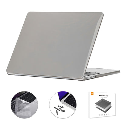 For MacBook Air 13.6 2022 A2681 EU Version ENKAY 3 in 1 Crystal Laptop Case with TPU Keyboard Film / Anti-dust Plugs (Grey) - MacBook Air Cases by ENKAY | Online Shopping UK | buy2fix