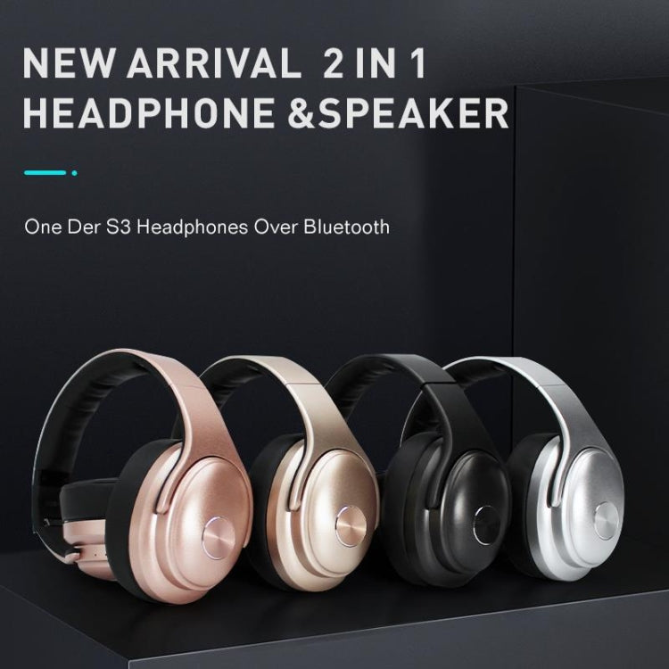 OneDer S3 2 in1 Headphone & Speaker Portable Wireless Bluetooth Headphone Noise Cancelling Over Ear Stereo(Rose Gold) - Headset & Headphone by OneDer | Online Shopping UK | buy2fix