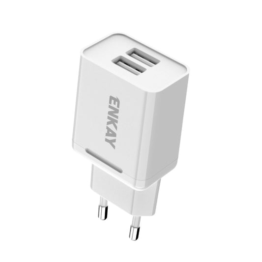 ENKAY Hat-Prince T003-1 10.5W 2.1A Dual USB Travel Charger Power Adapter for Huawei / Xiaomi / Samsung, EU Plug - Mobile Accessories by ENKAY | Online Shopping UK | buy2fix