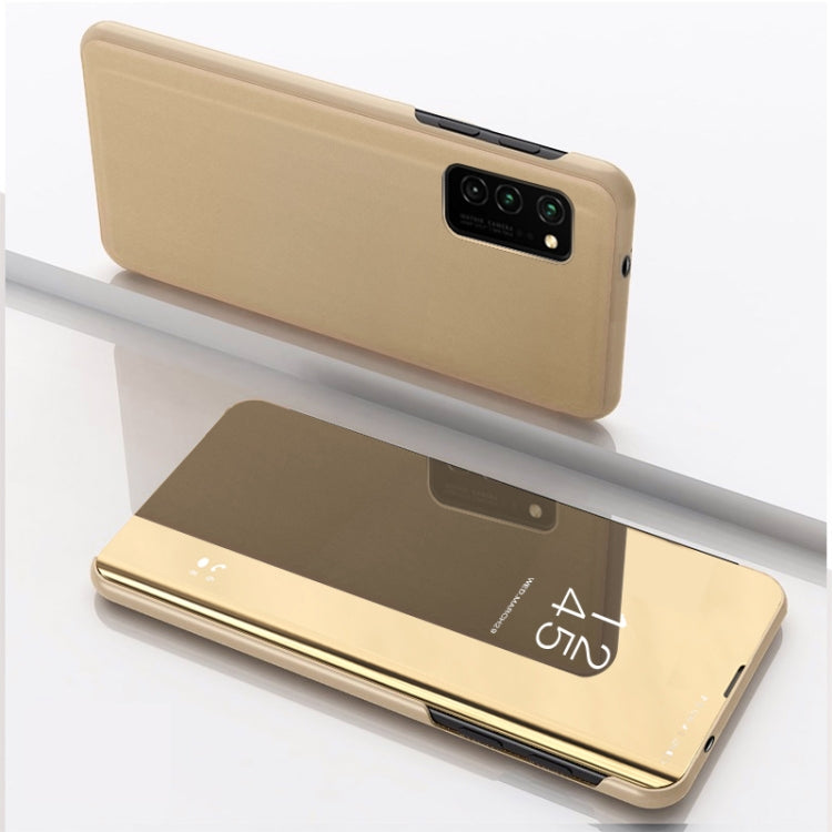 For Samsung Galaxy A52 5G/4G Plated Mirror Horizontal Flip Leather Case with Holder(Gold) - Samsung Accessories by buy2fix | Online Shopping UK | buy2fix