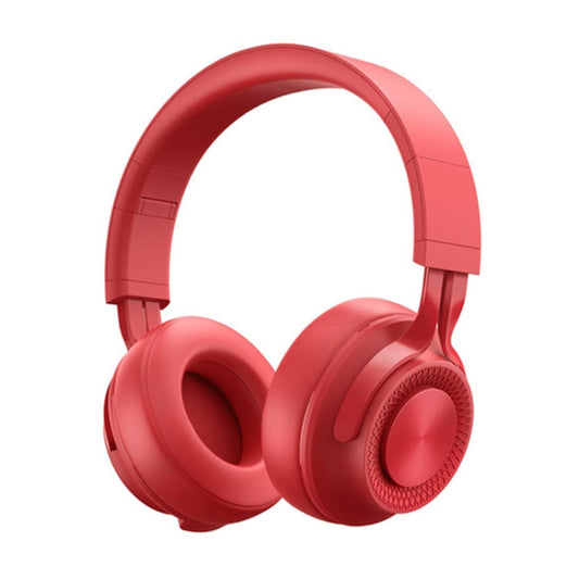 P1 Wireless Bluetooth 5.0 Stereo Soft Leather Earmuffs Foldable Headset Built-in Mic for PC / Cell Phones(Red) - Headset & Headphone by buy2fix | Online Shopping UK | buy2fix