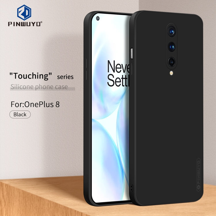 For OnePlus 8 PINWUYO Touching Series Liquid Silicone TPU Shockproof Case(Black) - OnePlus Cases by PINWUYO | Online Shopping UK | buy2fix