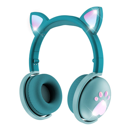 BK9 HiFi 7.1 Surround Sound Cat Claw Luminous Cat Ear Bluetooth Gaming Headset with Mic(Green) - Multimedia Headset by buy2fix | Online Shopping UK | buy2fix