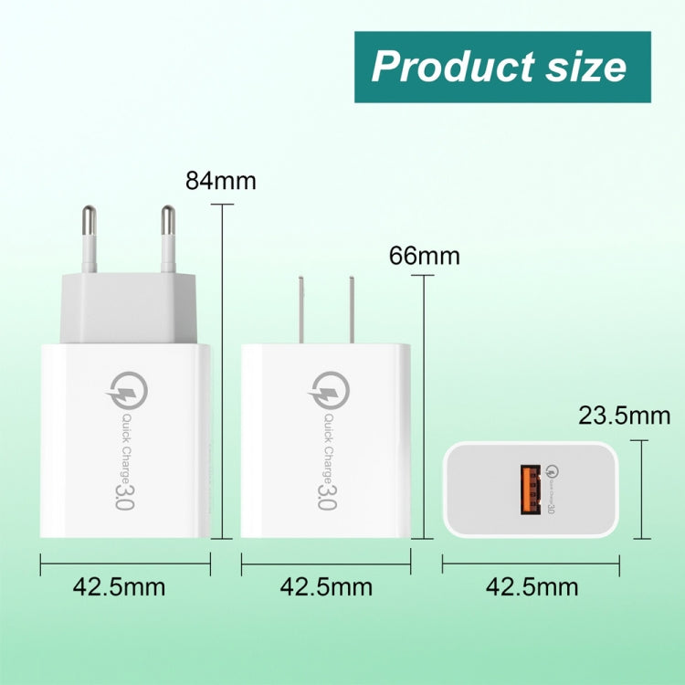 APD-2003 18W QC3.0 Single Port USB Travel Charger for Mobile Phone / Tablet(US Plug) - Mobile Accessories by buy2fix | Online Shopping UK | buy2fix