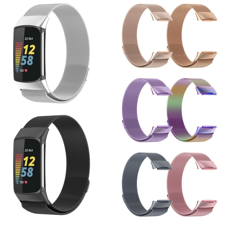 Milano Magnetic Metal Watch Band for Fitbit Charge 5(Color) - Smart Wear by buy2fix | Online Shopping UK | buy2fix