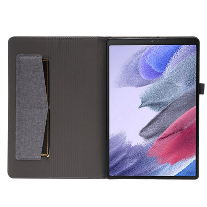 For Samsung Galaxy Tab A8 10.5 2021 Horizontal Flip Fabric PU Leather Tablet Case with Card Slots & Holder(Grey) - Samsung Accessories by buy2fix | Online Shopping UK | buy2fix