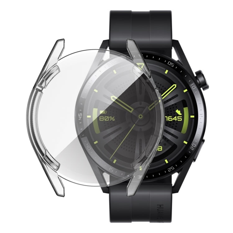 For Huawei Watch GT 3 46mm Fully Surrounded TPU Case with Protective Film(Transparent) - Smart Wear by buy2fix | Online Shopping UK | buy2fix