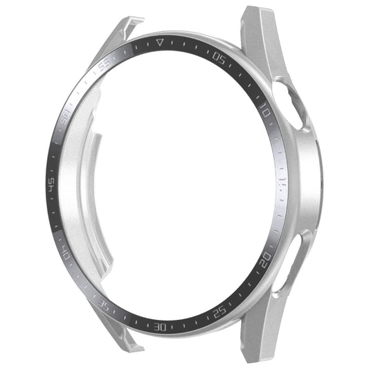 For Huawei Watch GT 3 46mm ENKAY Matte PC Frame + Tempered Glass Protector Case With Scale(Silver) - Smart Wear by ENKAY | Online Shopping UK | buy2fix