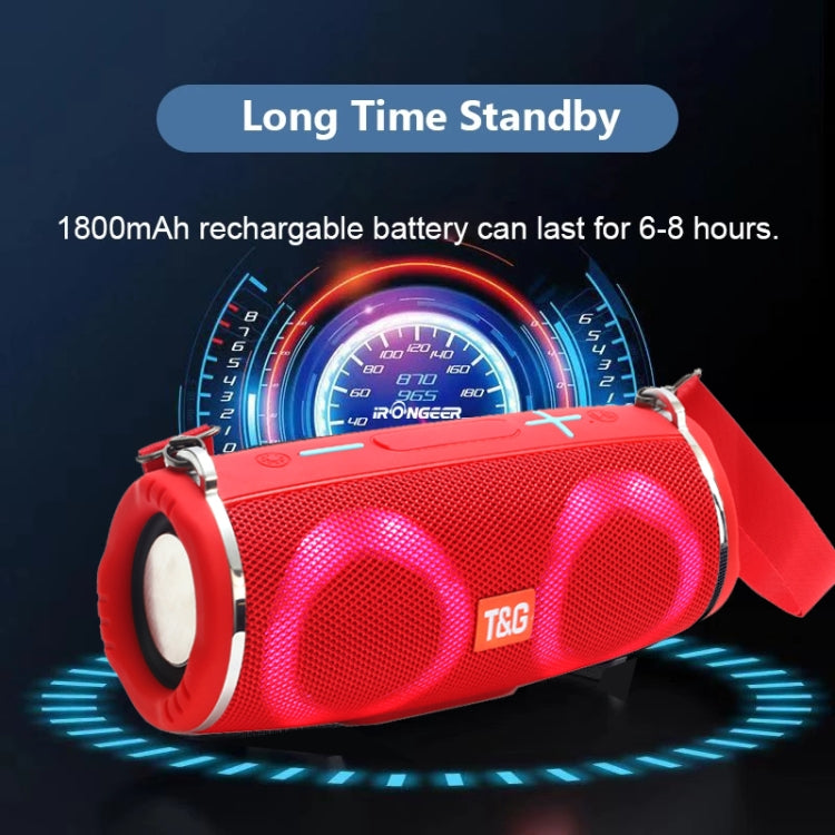 T&G TG642 RGB Light Waterproof  Portable Bluetooth Speaker Support FM / TF Card(Red) - Desktop Speaker by T&G | Online Shopping UK | buy2fix