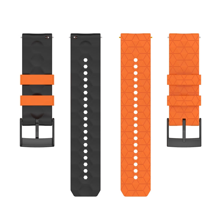 For Suunto 9 Baro 24mm Mixed-Color Silicone Watch Band(Orange+Black) - Smart Wear by buy2fix | Online Shopping UK | buy2fix