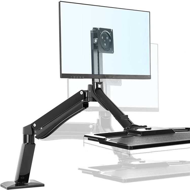 NORTH BAYOU NB40 Ergonomic Height Adjust Computer Stand Workstation 22-32 Inch Monitor Mount Bracket with Keyboard Plate Desk Stand - Computer & Networking by buy2fix | Online Shopping UK | buy2fix