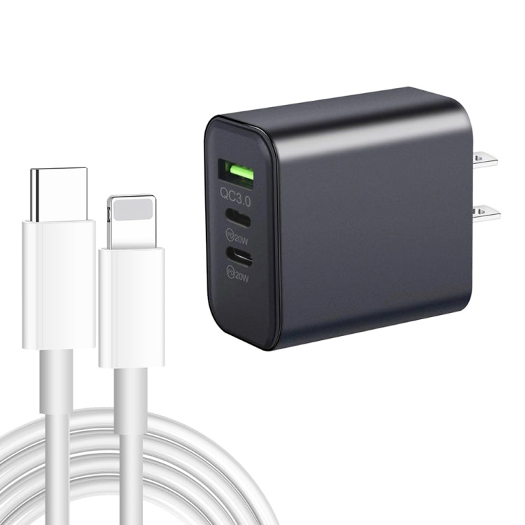 40W Dual PD + QC3.0 Ports Charger with Type-C to 8 Pin Data Cable(US Plug) - Apple Accessories by buy2fix | Online Shopping UK | buy2fix