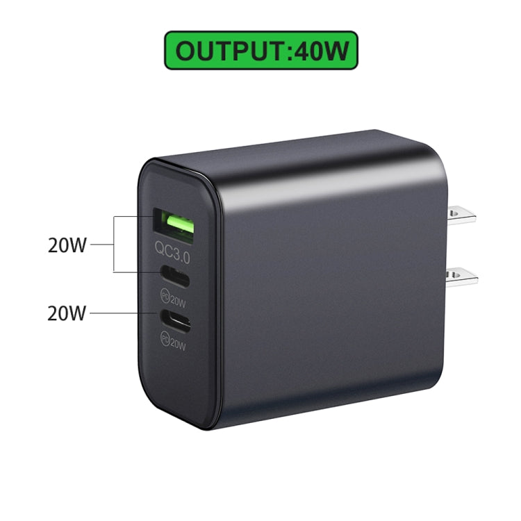 40W Dual PD + QC3.0 Ports Charger with Type-C to 8 Pin Data Cable(US Plug) - Apple Accessories by buy2fix | Online Shopping UK | buy2fix