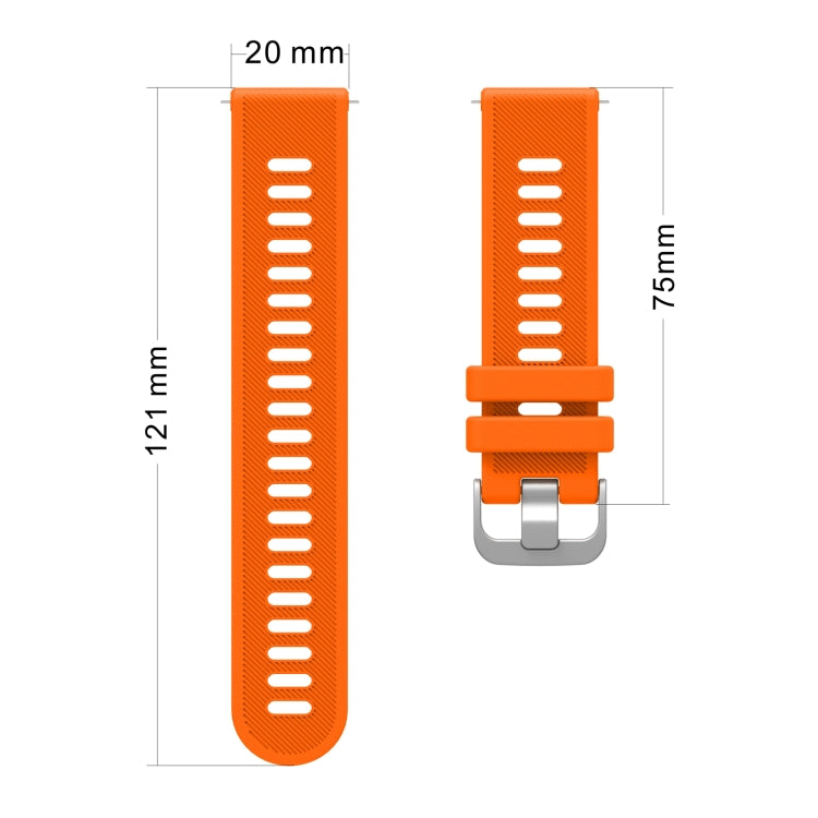 For Samsung Galaxy Watch4 Classic 46mm 20mm Twill Solid Color Silicone Watch Band(Orange) - Smart Wear by buy2fix | Online Shopping UK | buy2fix