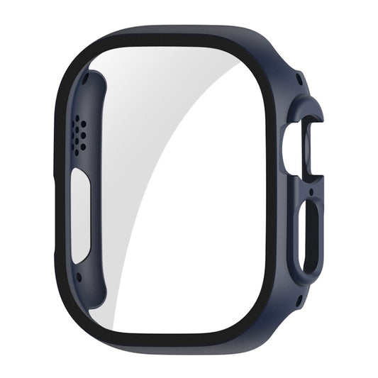 For Apple Watch Ultra / Ultra 2 49mm ENKAY PC Frame 9H Tempered Glass Case(Dark Blue) - Watch Cases by ENKAY | Online Shopping UK | buy2fix