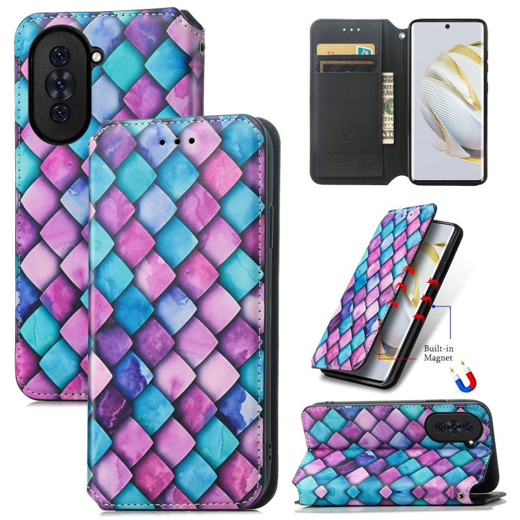 For Huawei Nova 10 CaseNeo Colorful Magnetic Leather Phone Case(Purple Scales) - Huawei Cases by buy2fix | Online Shopping UK | buy2fix