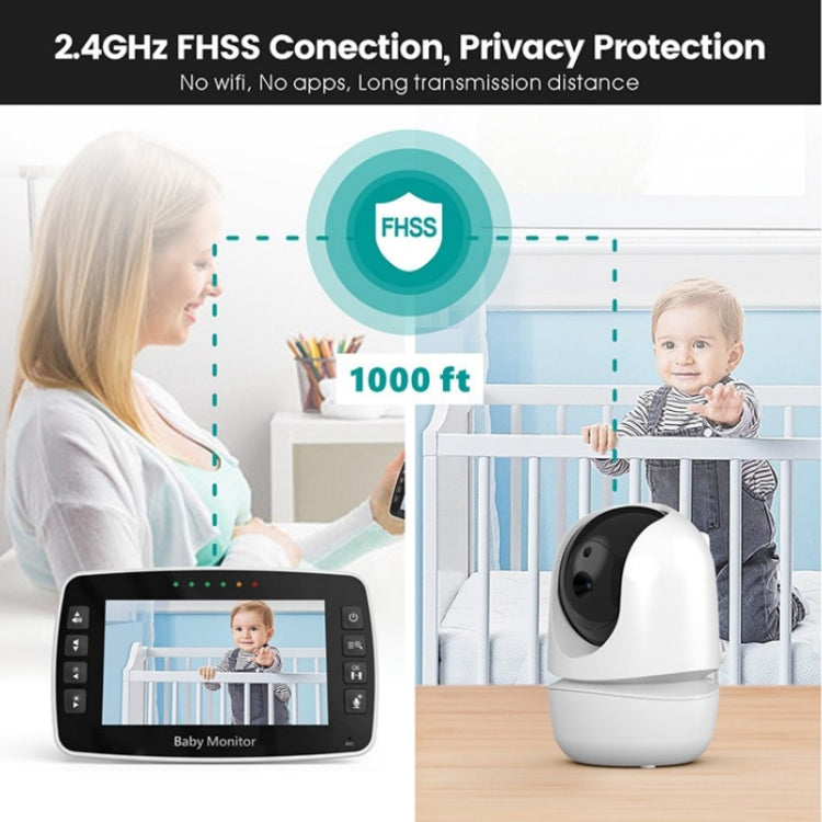 SM43A 4.3inch Color Display Night Vision Smart Zoom Baby Monitor Camera(UK Plug) - Security by buy2fix | Online Shopping UK | buy2fix