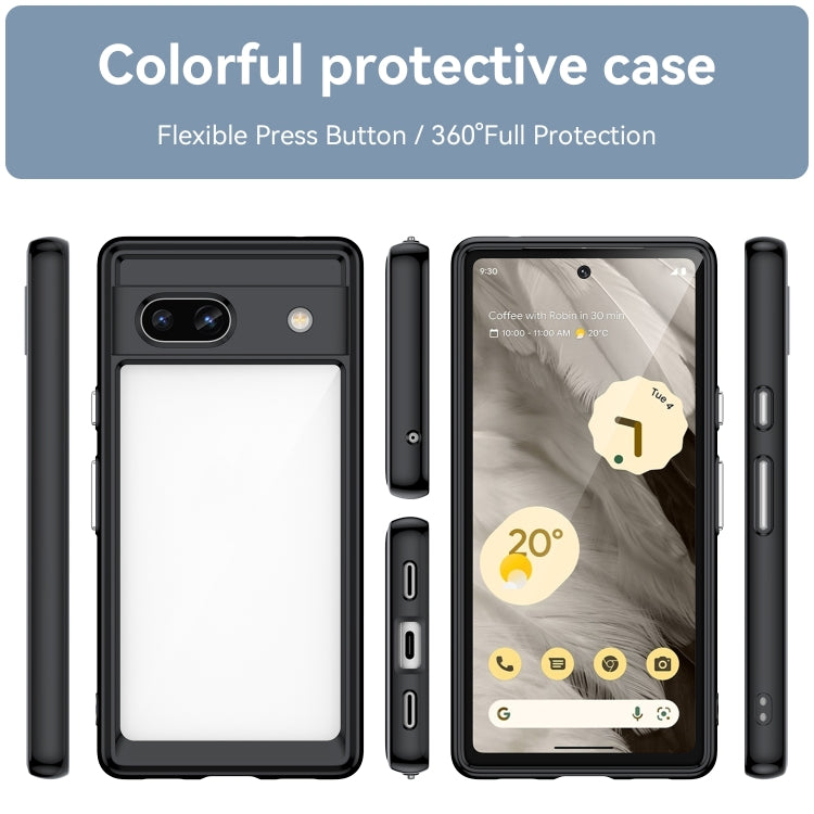 For Google Pixel 7a Colorful Series Acrylic + TPU Phone Case(Black) - Google Cases by buy2fix | Online Shopping UK | buy2fix