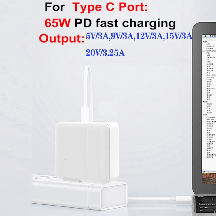 GaN 130W 4-Port USB-C PD65W / PD30W Multi Port Type-C Charger with  1.8m Type-C to MagSafe 2 / T Header Data Cable US / EU / UK / AU Plug - Cable & Adapter by buy2fix | Online Shopping UK | buy2fix