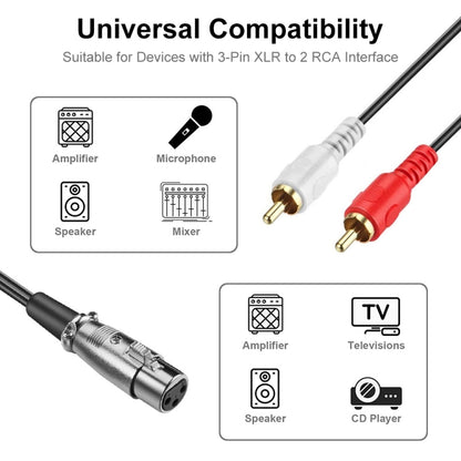 JUNSUNMAY 2 RCA Male to XLR Female Stereo Audio Cable, Cable Length:0.15m -  by JUNSUNMAY | Online Shopping UK | buy2fix