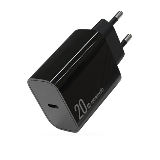 NORTHJO NOPD2001 PD 20W USB-C / Type-C Single Port Fast Charger, Plug Type:EU Plug(Black) - USB Charger by NORTHJO | Online Shopping UK | buy2fix