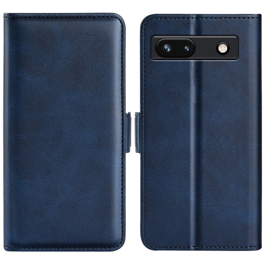 For Google Pixel 7a Dual-side Magnetic Buckle Leather Phone Case(Dark Blue) - Google Cases by buy2fix | Online Shopping UK | buy2fix
