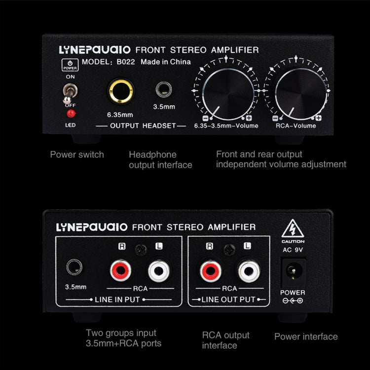 B022 Pre-Stereo Signal Amplifier Volume Booster Headphones Active Speaker Preamp Audio Amplifier -  by buy2fix | Online Shopping UK | buy2fix