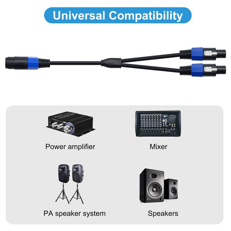 JUNSUNMAY Speakon Female to Speakon Male 2 in 1 Audio Speaker Adapter Cable, Length: 50cm - Microphone Audio Cable & Connector by JUNSUNMAY | Online Shopping UK | buy2fix