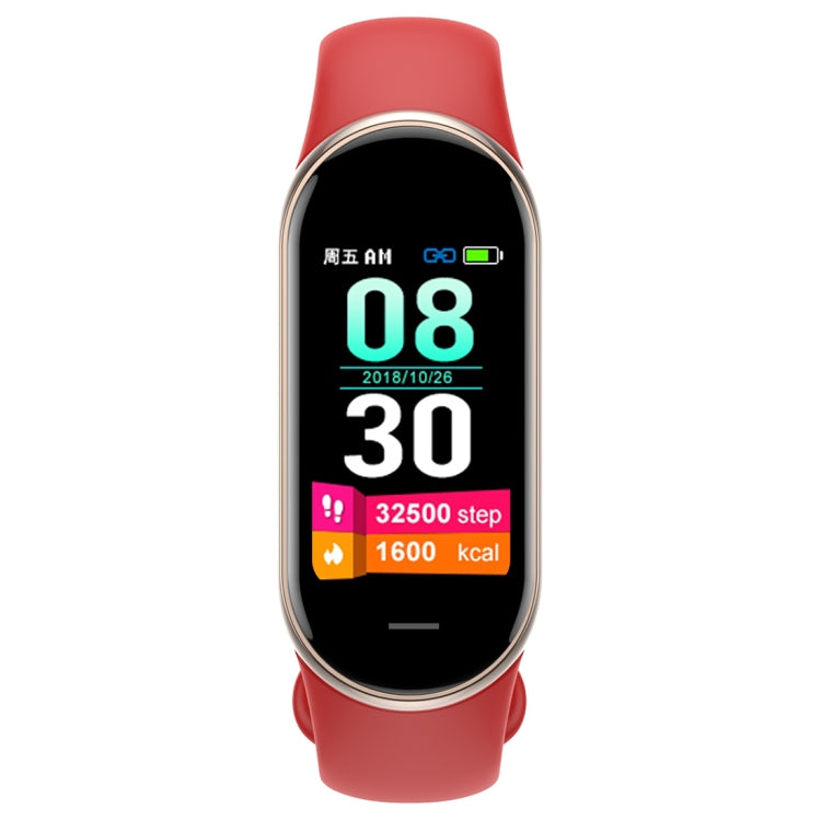 M8 1.14 inch IP68 Waterproof Color Screen Smart Watch,Support  Heart Rate / Blood Pressure / Blood Oxygen / Blood Sugar Monitoring(Red) - Smart Wristbands by buy2fix | Online Shopping UK | buy2fix