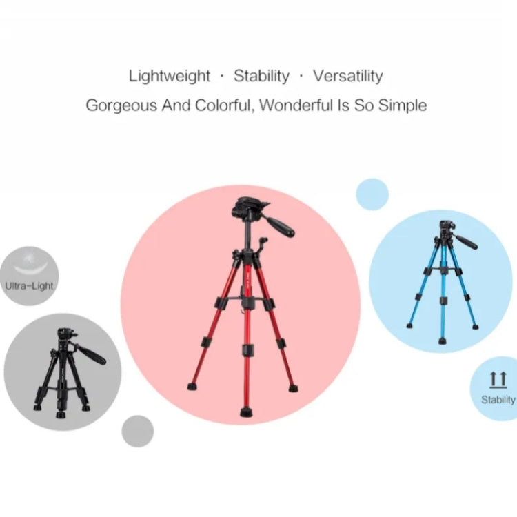 JMARY KP-2203 Portable Aluminum Alloy Telescopic SLR Camera Phone Photography Tripod(Red) - Tripods by Jmary | Online Shopping UK | buy2fix